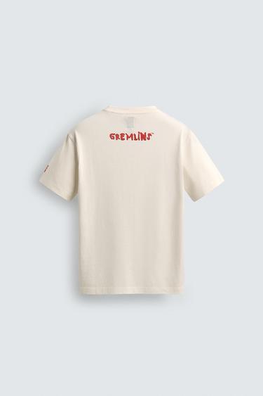 Zara MAJICA SA ILUSTRACIJOM GREMLINS™ & © X DYLAN´S T-SHIRT CLUB X ZARA – prljavobela