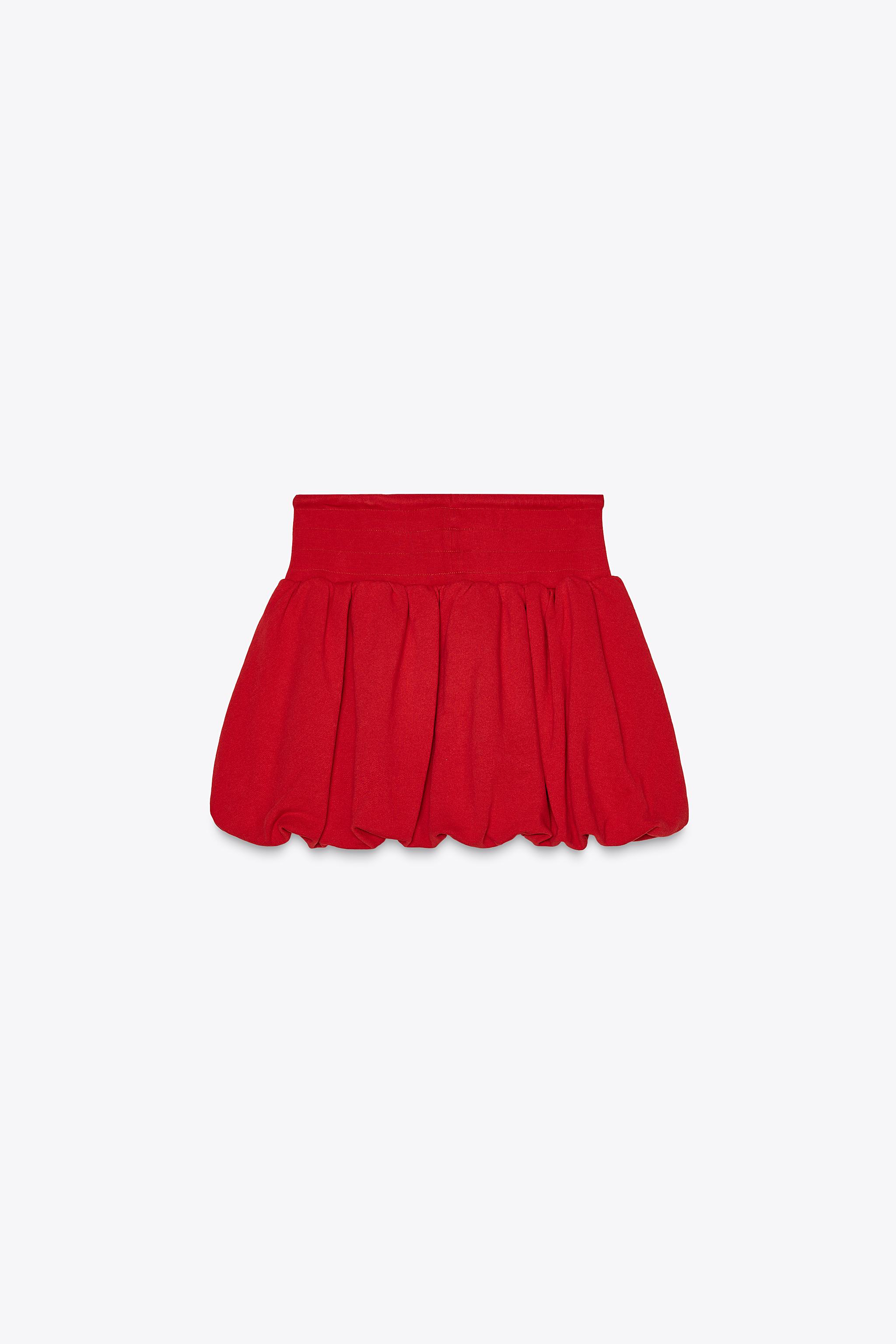 BALLOON MINI SKIRT - Intense red | ZARA United States BALLOON MINI SKIRT - Intense red | ZARA United States