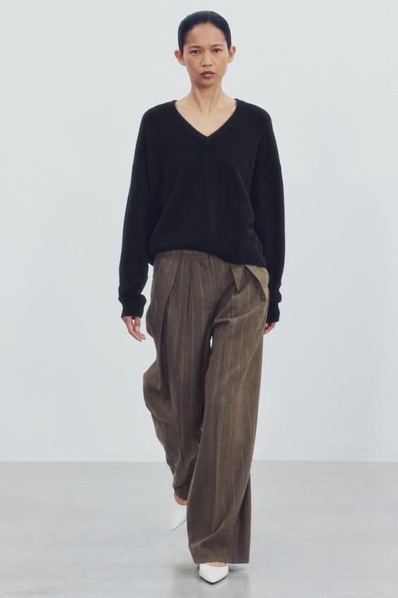 Z2 COLLECTION HERRINGBONE STRIPE TROUSERS - Ochre by Zara - Image 0