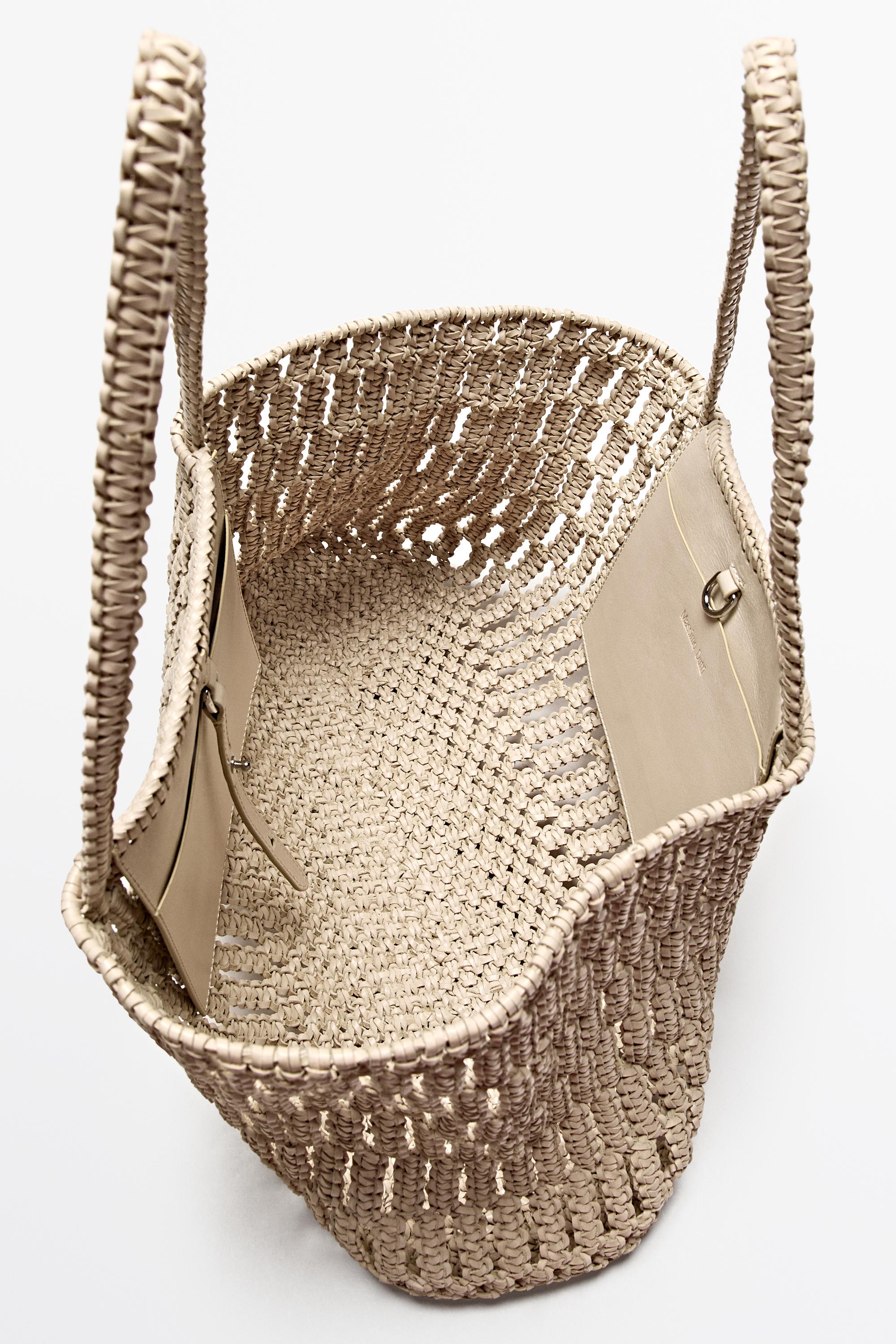 Braided nappa leather shopper bag