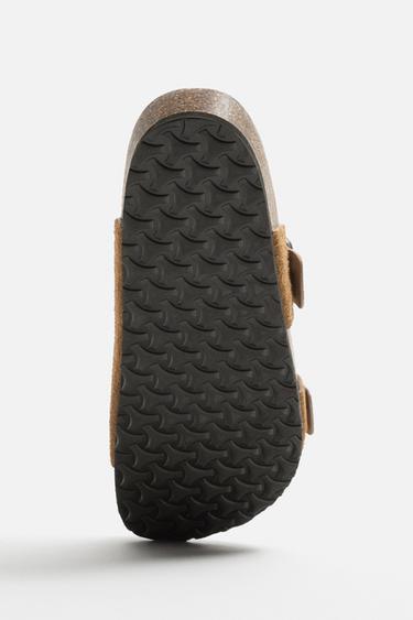 DOUBLE-STRAP LEATHER SANDALS - Cognac Brown by Zara - Image 5