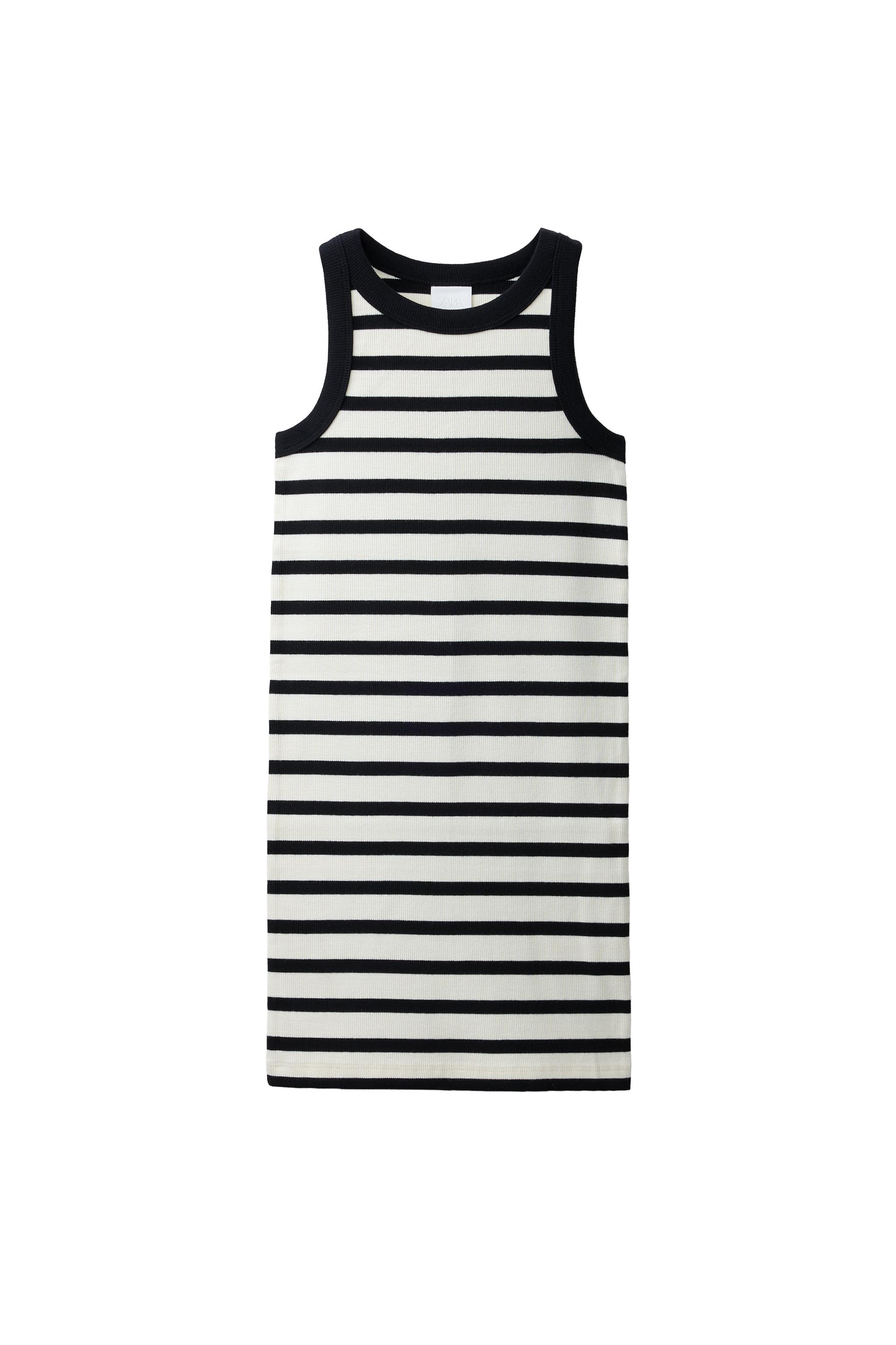STRIPED RIBBED DRESS - Black / Ecru | ZARA United States STRIPED RIBBED DRESS - Black / Ecru | ZARA United States