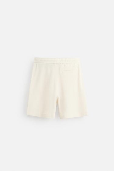TEXTURED JOGGER BERMUDA SHORTS - Ecru by Zara - Image 6