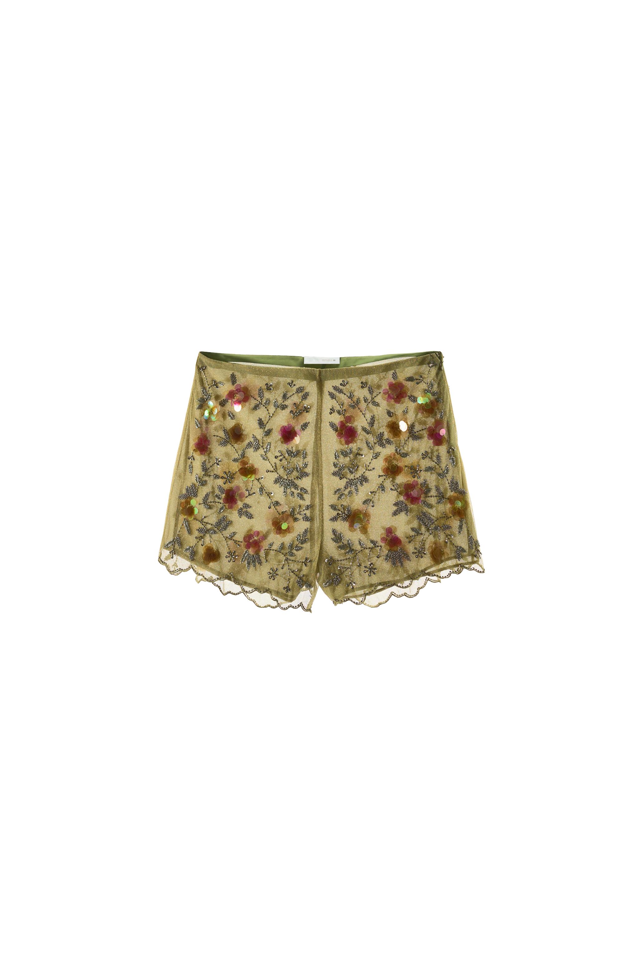 SHORTS BORDADOS ABALORIOS FLORES