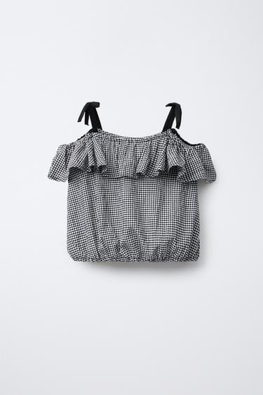 GINGHAM TOP - Black / White by Zara - Image 0
