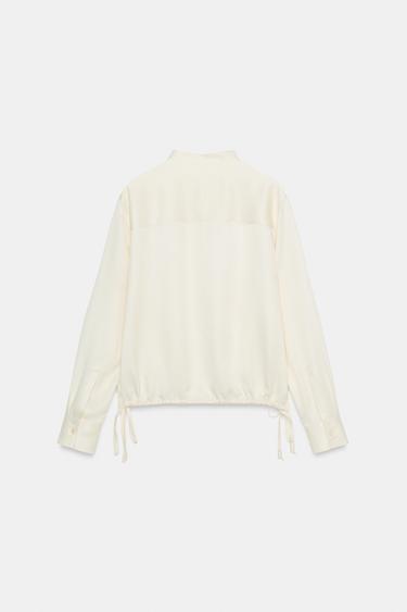 SATIN SHIRT ZW COLLECTION - Ecru by Zara - Image 7