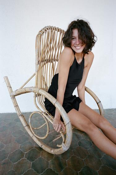 VESTIDO LARGO LENCERO NUDO ESPALDA - Negro de Zara