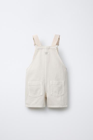 CANVAS SHORT TWILL DUNGAREES - Ecru / Marl by Zara - Image 1