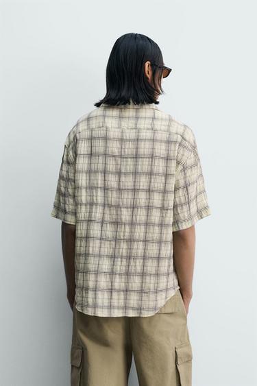 RELAXED FIT CHECK JACQUARD SHIRT - Pastel yellow by Zara - Image 2