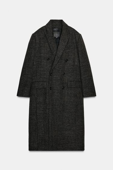 WOOL BLEND COAT WITH VENTS ZW COLLECTION - Brown marl by Zara