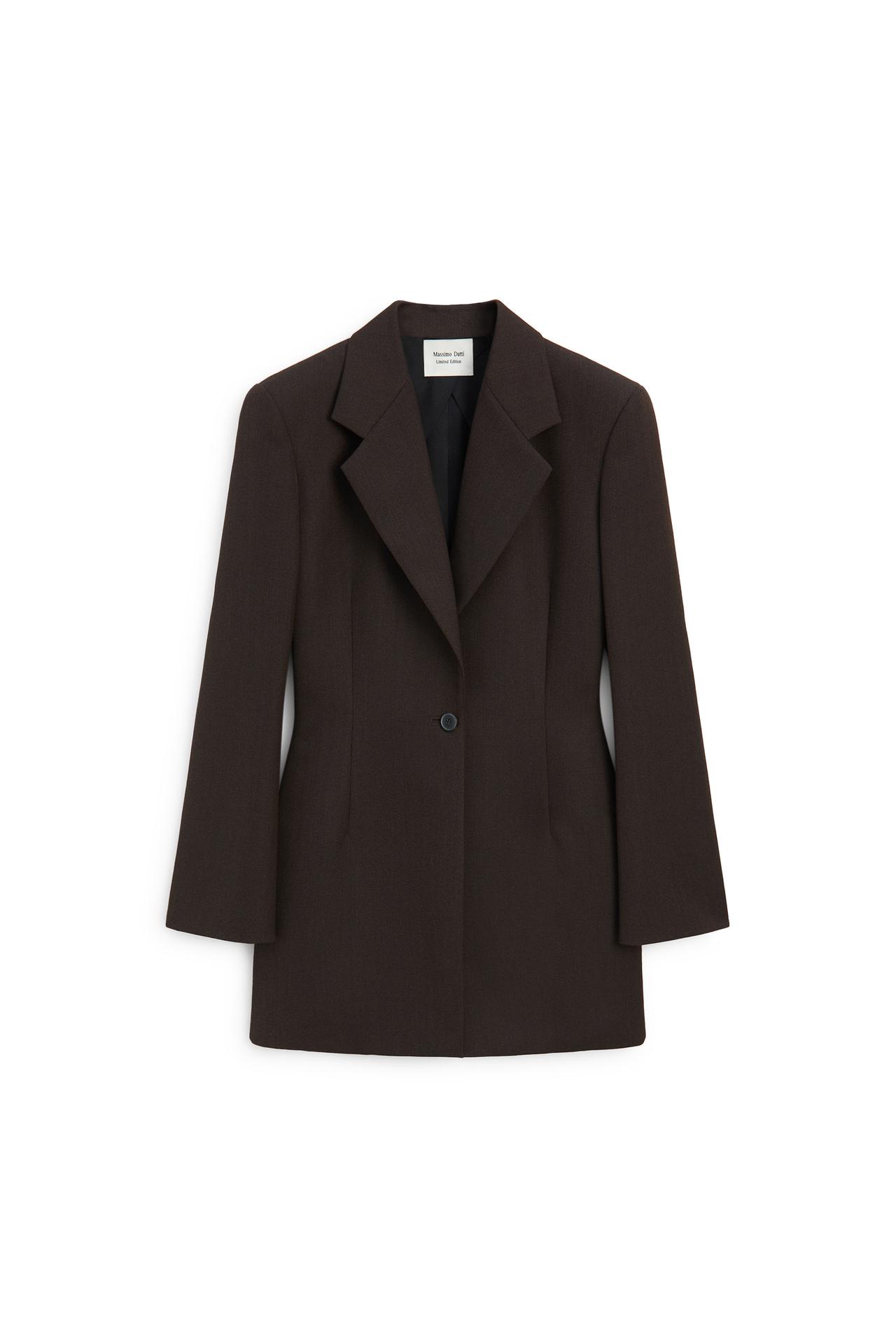 100% wool button detail blazer - LIMITED EDITION — Dark brown