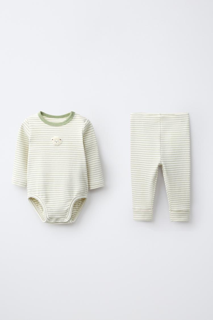 PACK BODY Y LEGGING RAYAS BORDADO