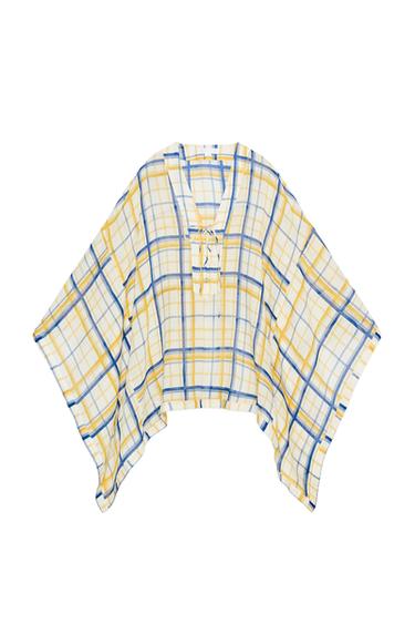 ZW COLLECTION 100% RAMIE CHECK TUNIC - Multicoloured by Zara