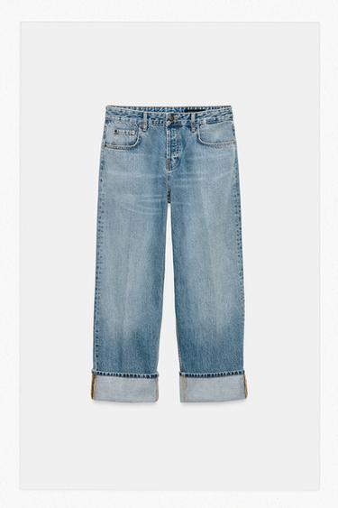 Zara ZW COLLECTION LOW-RISE STRAIGHT JEANS - Indigo