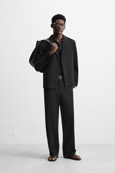 Zara REGULAR FIT SUIT BLAZER - Black