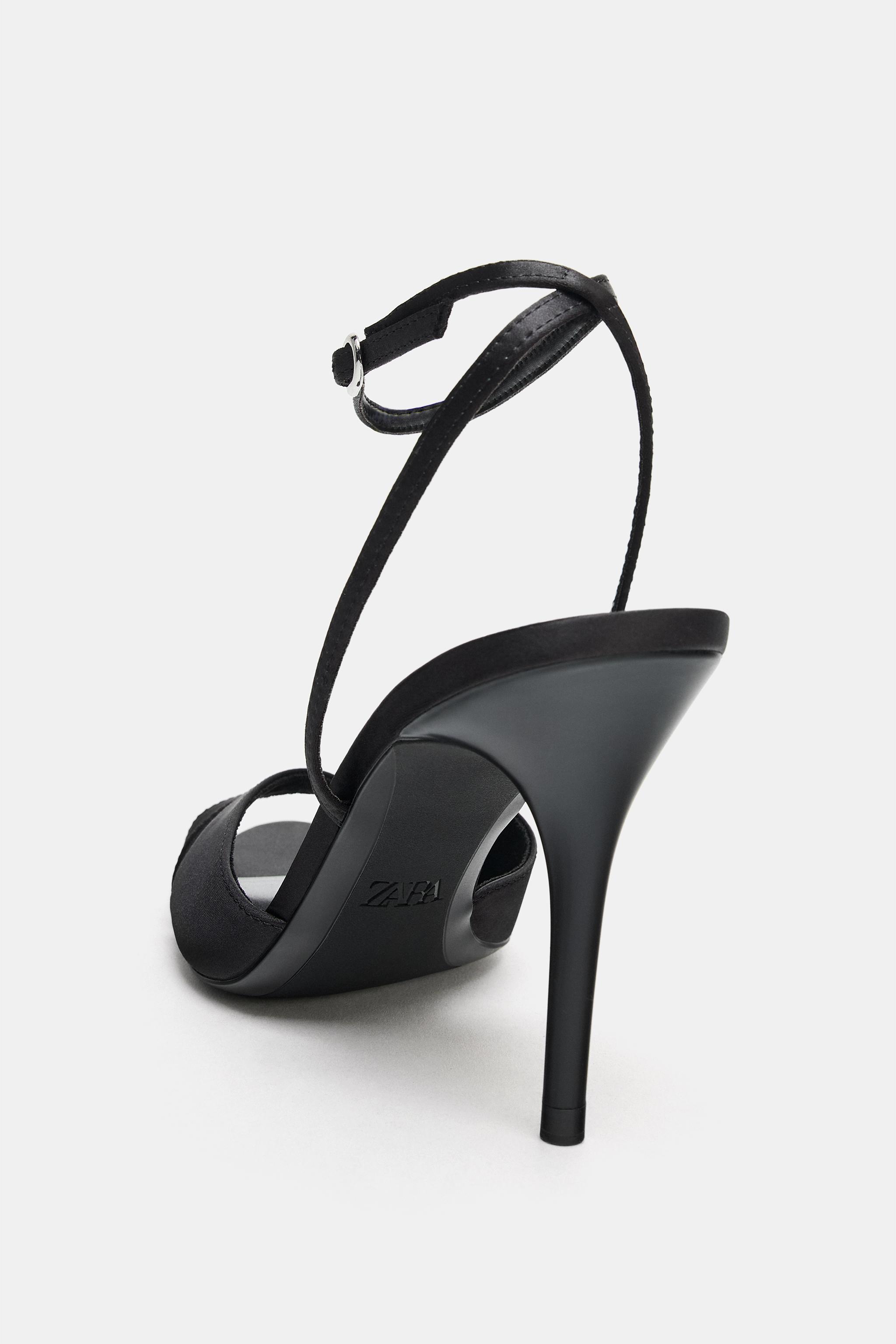 SANDALES À TALONS EFFET SATINÉ