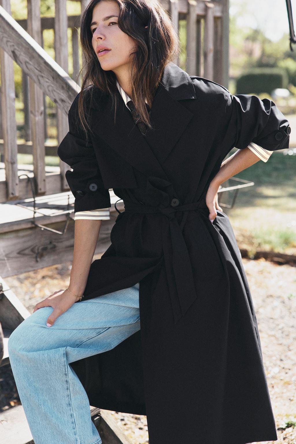 WATER-REPELLENT WINDBREAKER TRENCH COAT WITH BELT