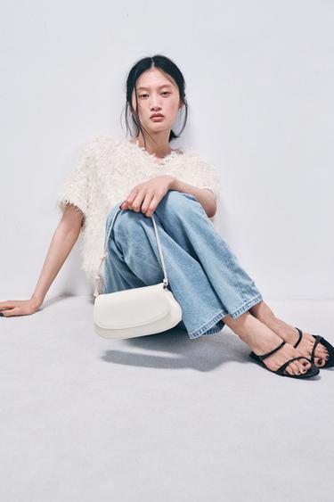Zara 真皮坡跟穆勒鞋 - 黑色