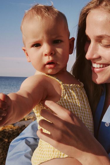 GINGHAM CHECK PLAYSUIT - Yellow by Zara