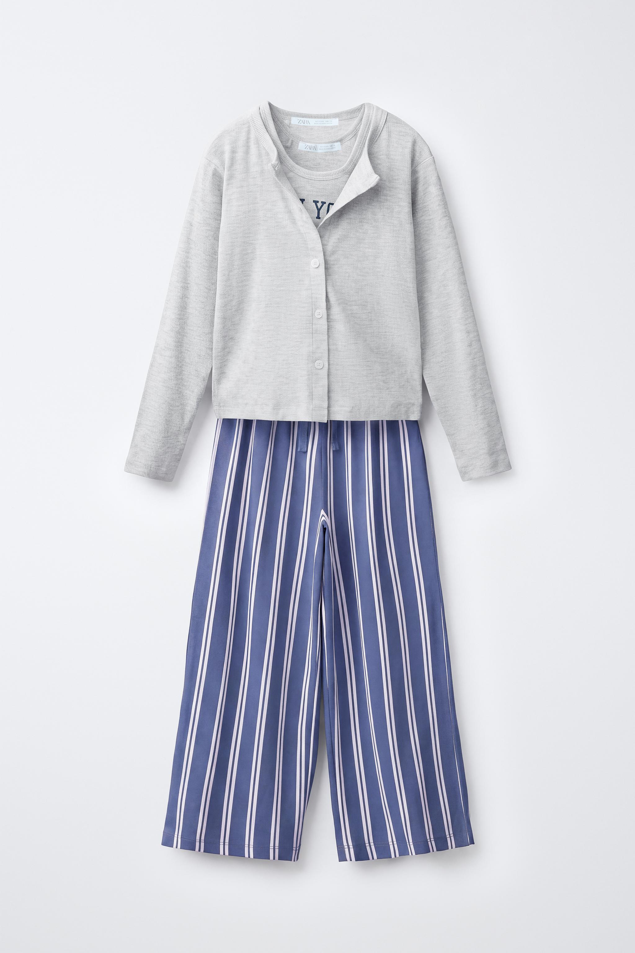 6-14 YEARS/ THREE-PIECE STRIPED PYJAMAS