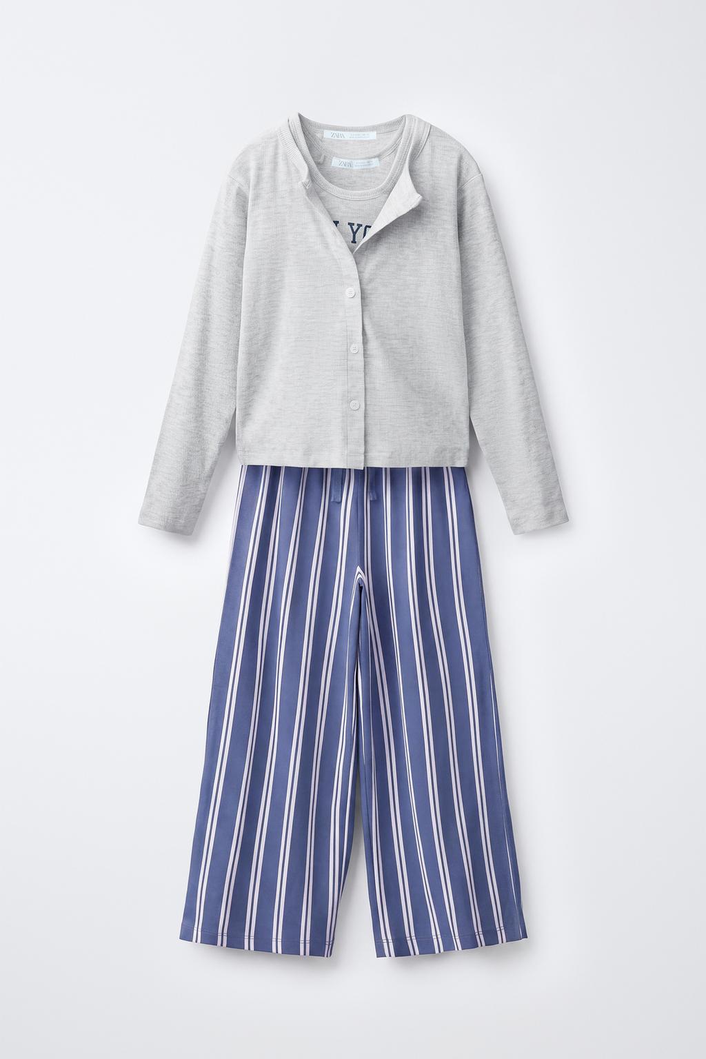 6-14 YEARS/ THREE-PIECE STRIPED PYJAMAS