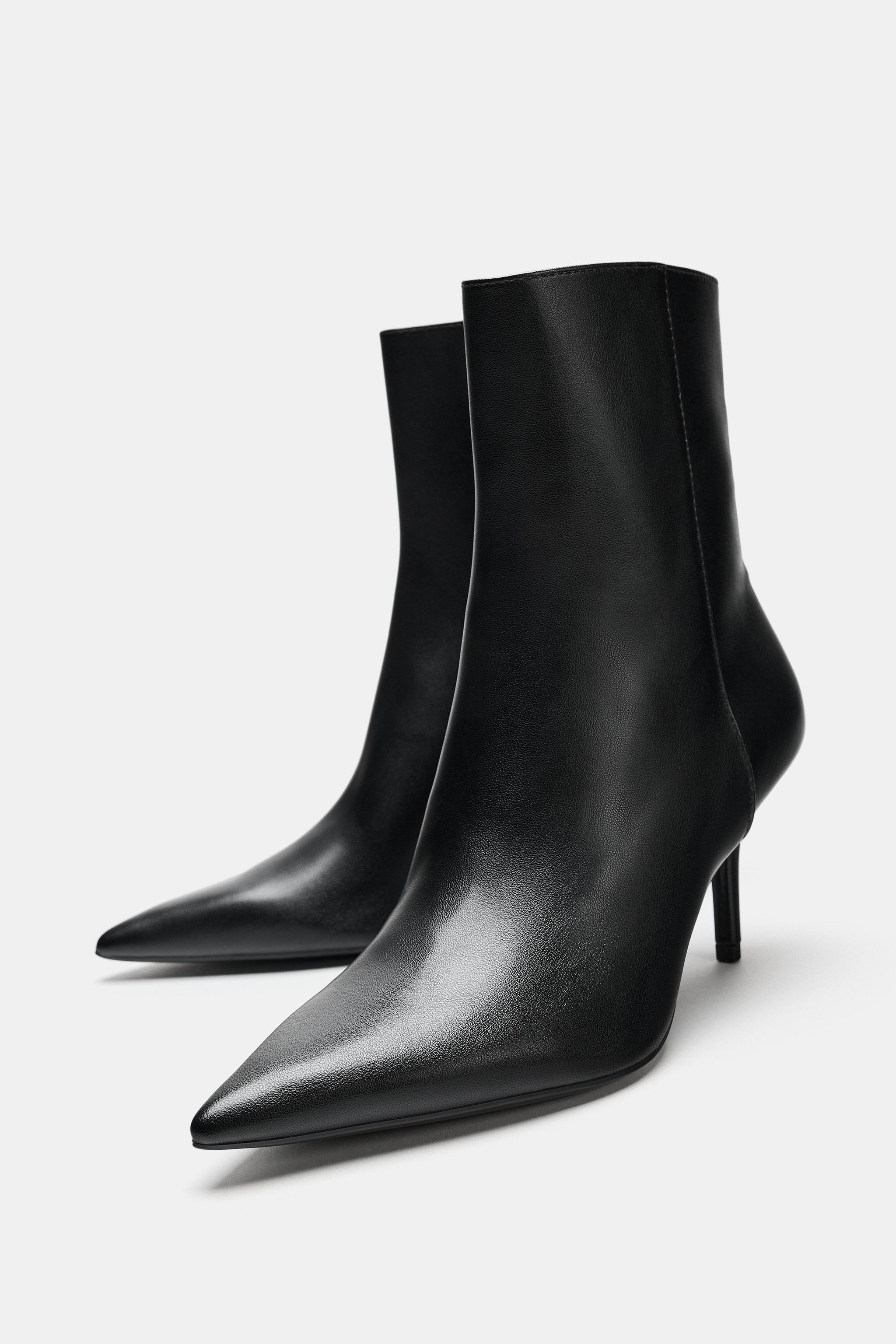 SLIM HEELED ANKLE BOOTS - Black | ZARA United States