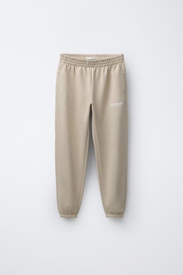 TEXT JOGGING BOTTOMS - Sand by Zara