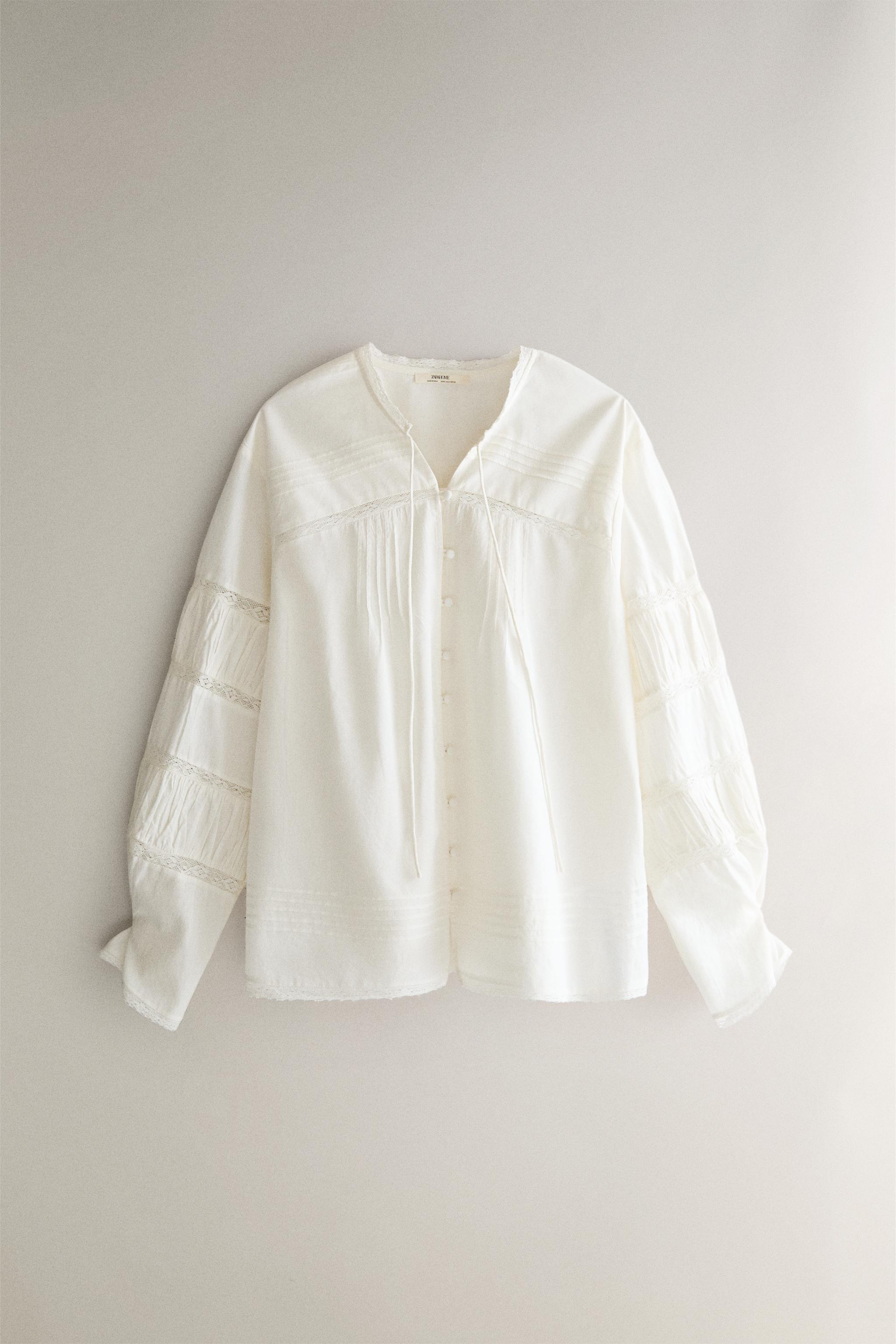 LACE COTTON SHIRT - Ivory | ZARA United States