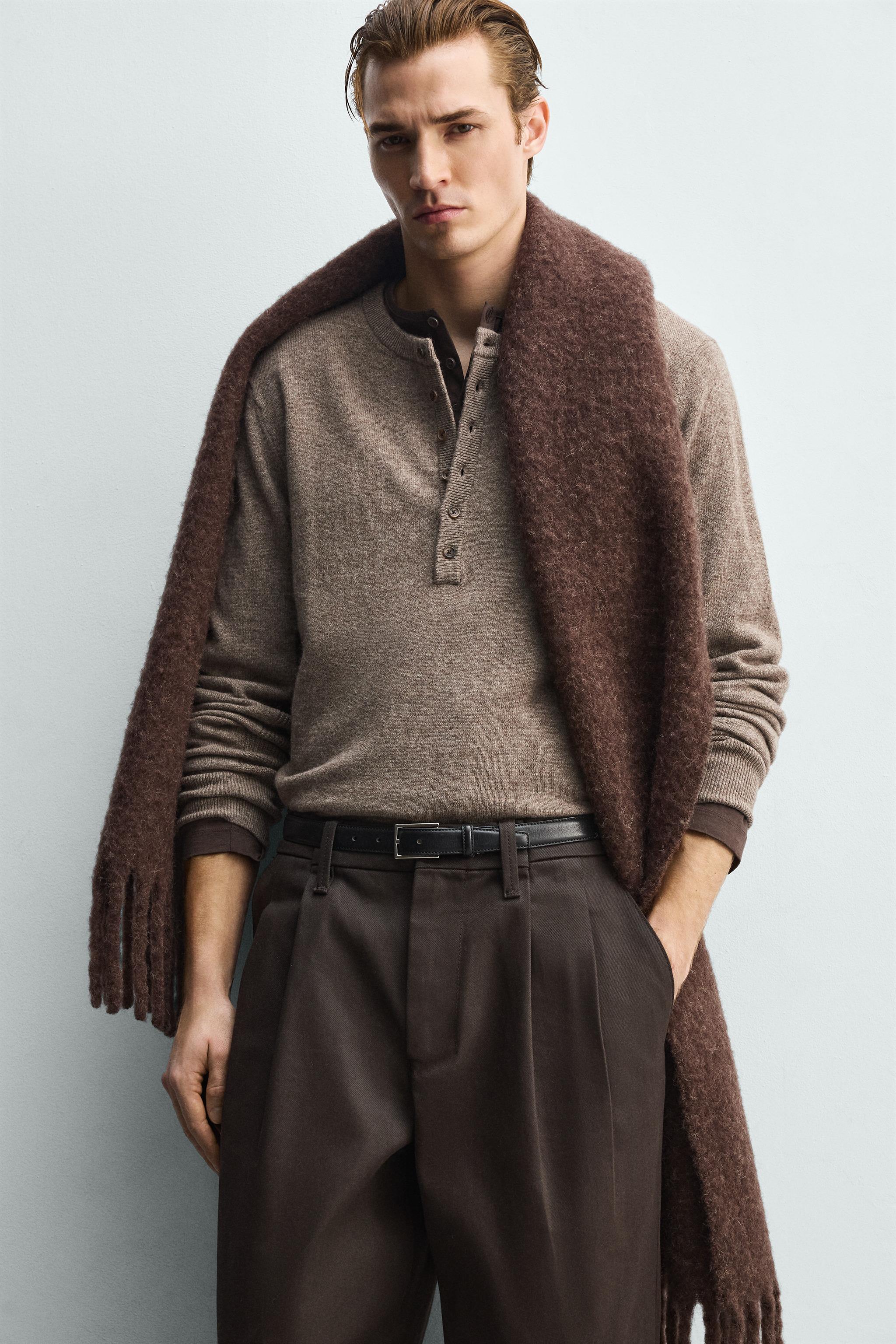 WOOL BLEND HENLEY JUMPER