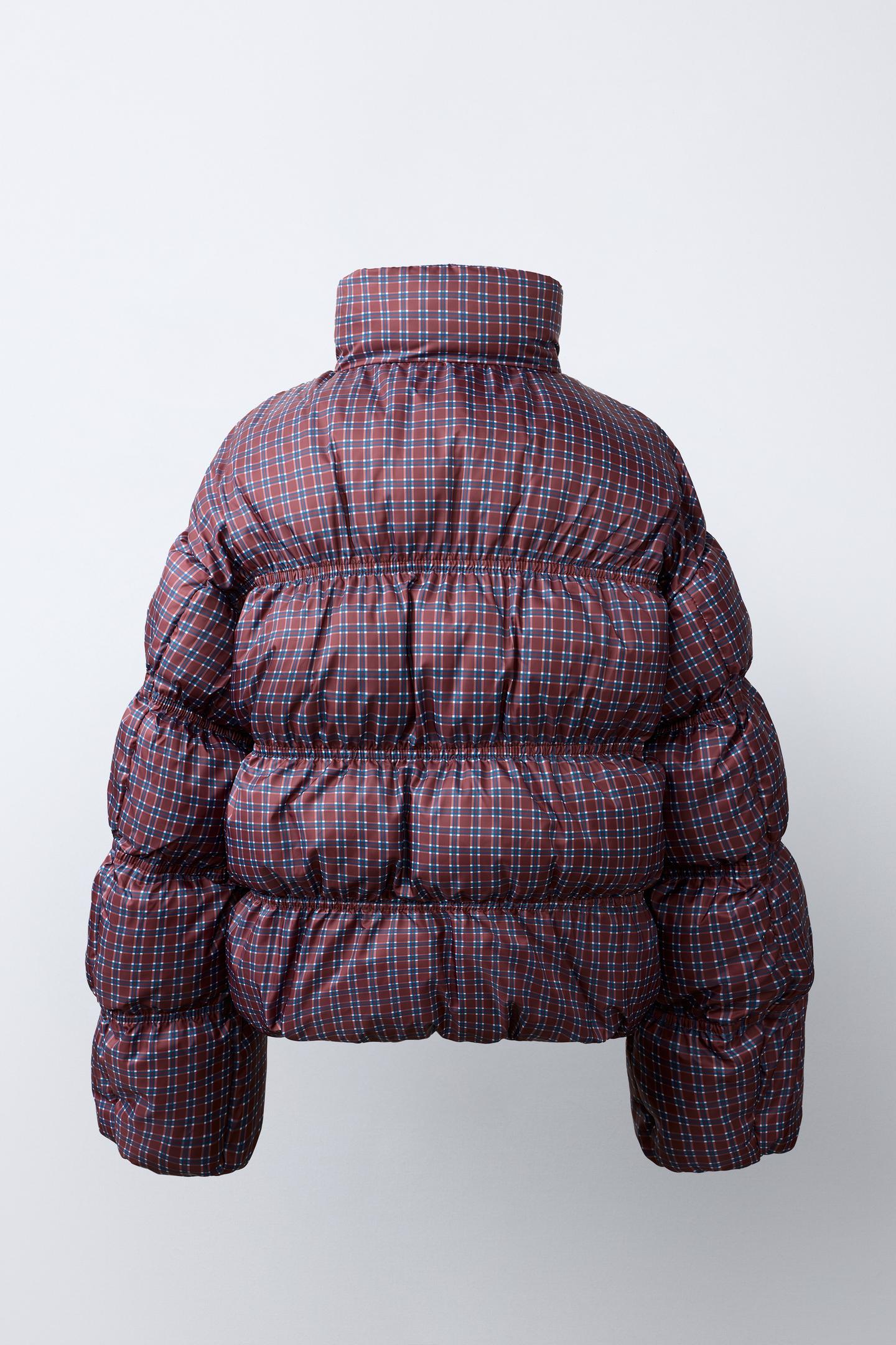 Детская куртка Zara Checked Quilted, цвет: Бордовый — фото 5