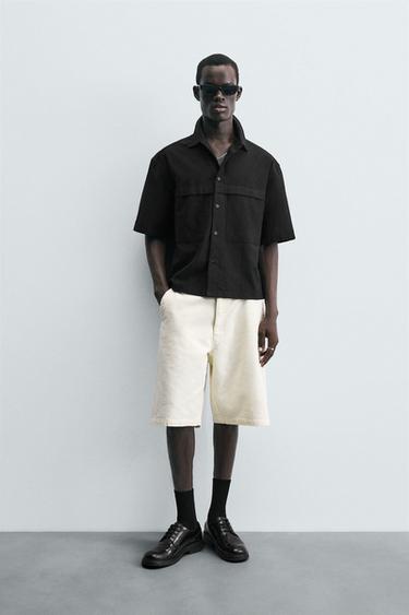 BAGGY FIT DENIM CHINOS - Oyster-white by Zara - Image 0