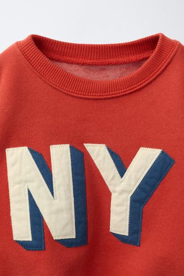 SWEAT À INSCRIPTION BRODÉE - Rouge de Zara - Image 2
