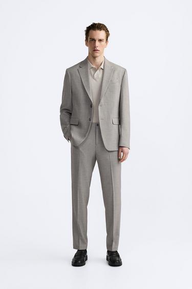 КОСТЮМНЫЕ БРЮКИ ИЗ РЕЛЬЕФНОЙ ТКАНИ — ПЕСОЧНЫЙ от Zara — изображение 0