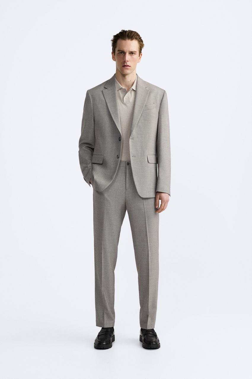 Zara Man Dress Pants Mens 34x32 Gray Lightweight Business Casual Formal  Viscose