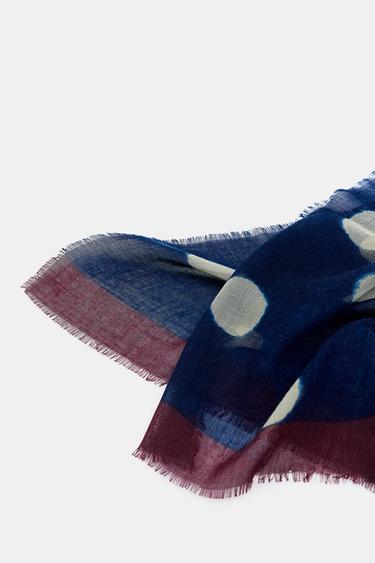 FOULARD À IMPRIMÉ POIS - Bleu roi de Zara - Image 3