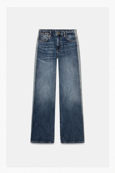 Zara ZW COLLECTION MID-RISE STRAIGHT LEG JEANS - Blue