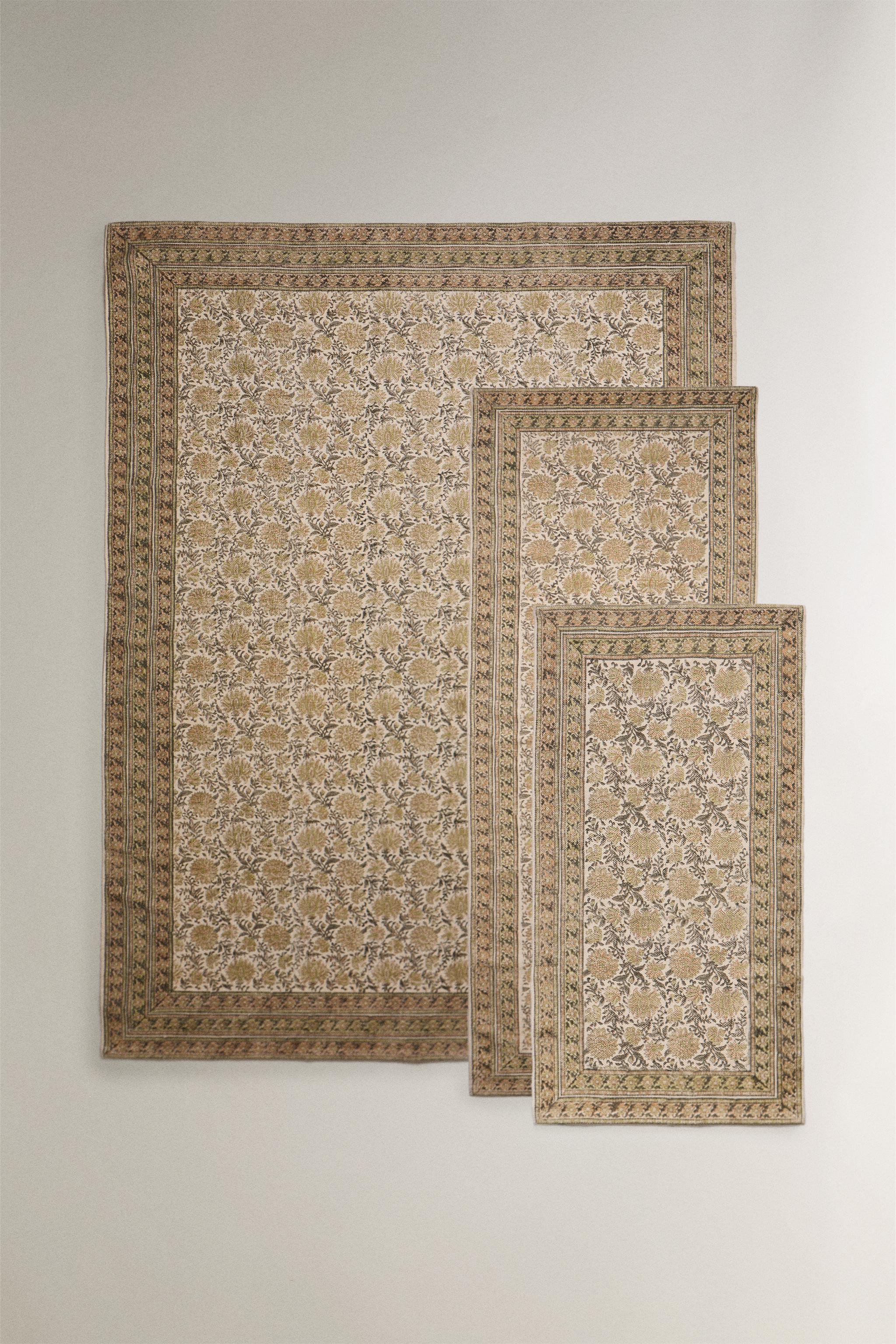 TAPIS coton imprimé FLORAL