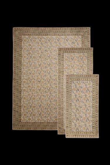 COTTON FLORAL PRINT RUG - Green by Zara - Image 0