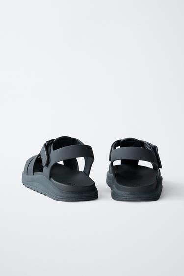 RUBBERISED CAGE SANDALS - Navy Blue by Zara - Image 3