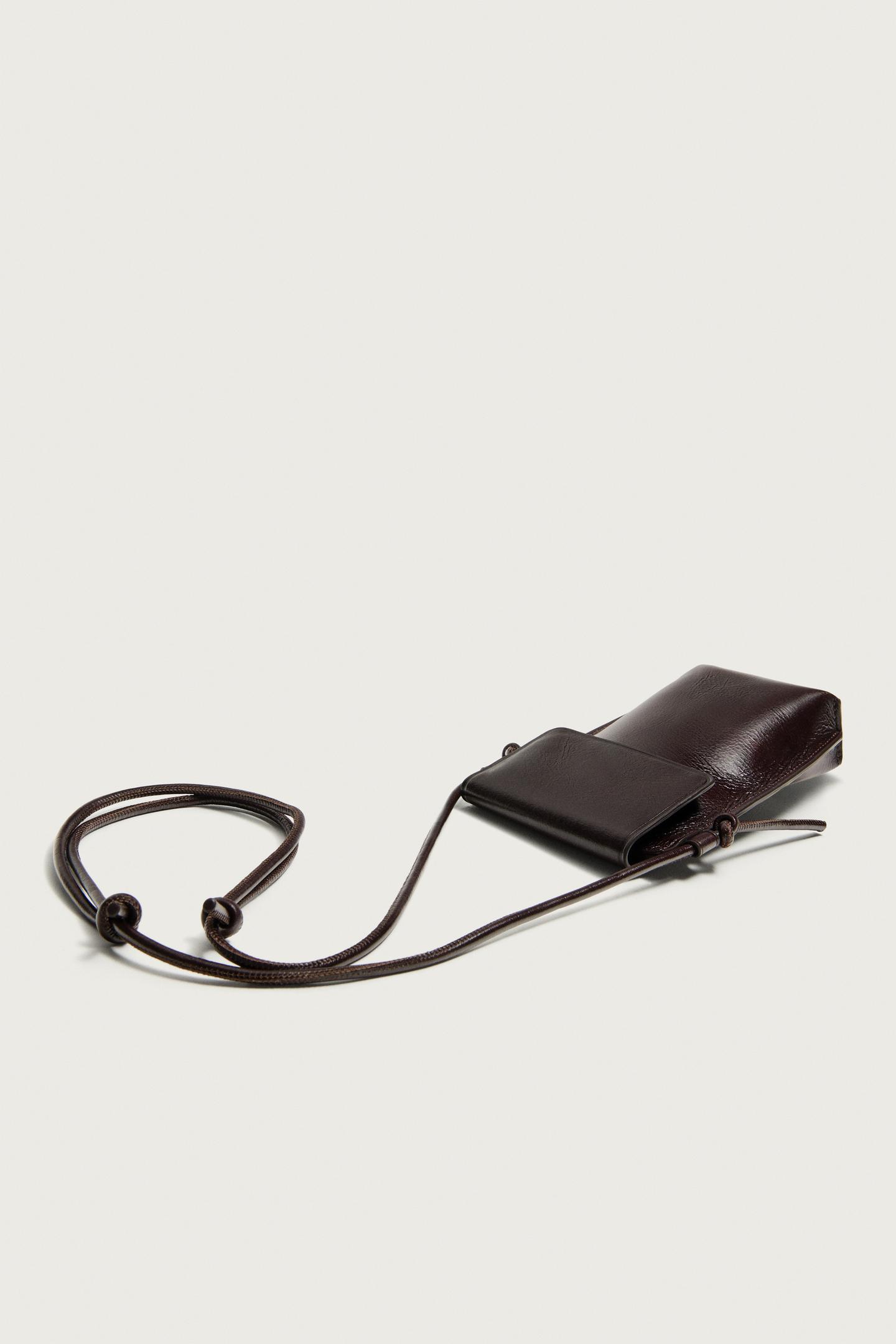 Мужская сумка Zara Leather Crossbody, цвет: Коричневый — фото 5
