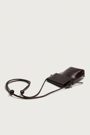 LEATHER CROSSBODY BAG — Brown 2