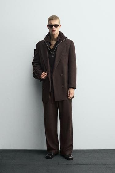PLEATED FLANNEL SUIT TROUSERS SOSHIOTSUKI X ZARA - Brown by Zara