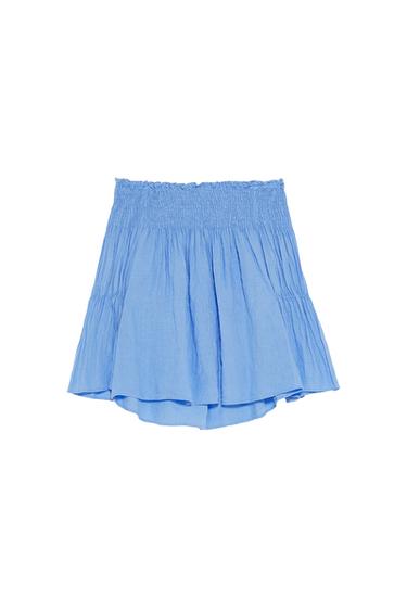 SHIRRED LINEN TOP