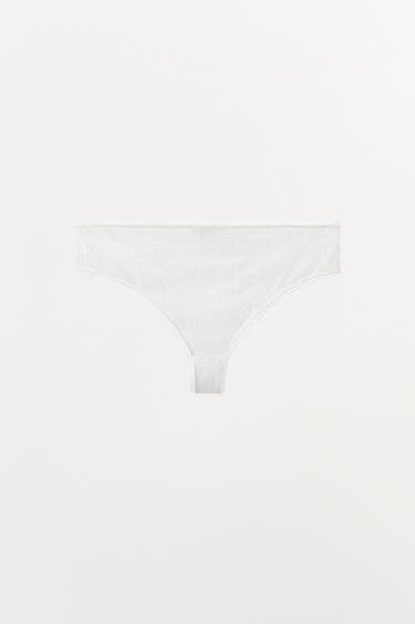 CULOTTE POINTELLE NŒUD SATINÉ - Blanc de Zara - Image 4