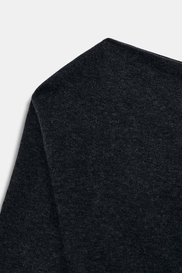 ASYMMETRIC SOFT-TOUCH TOP - charcoal grey by Zara