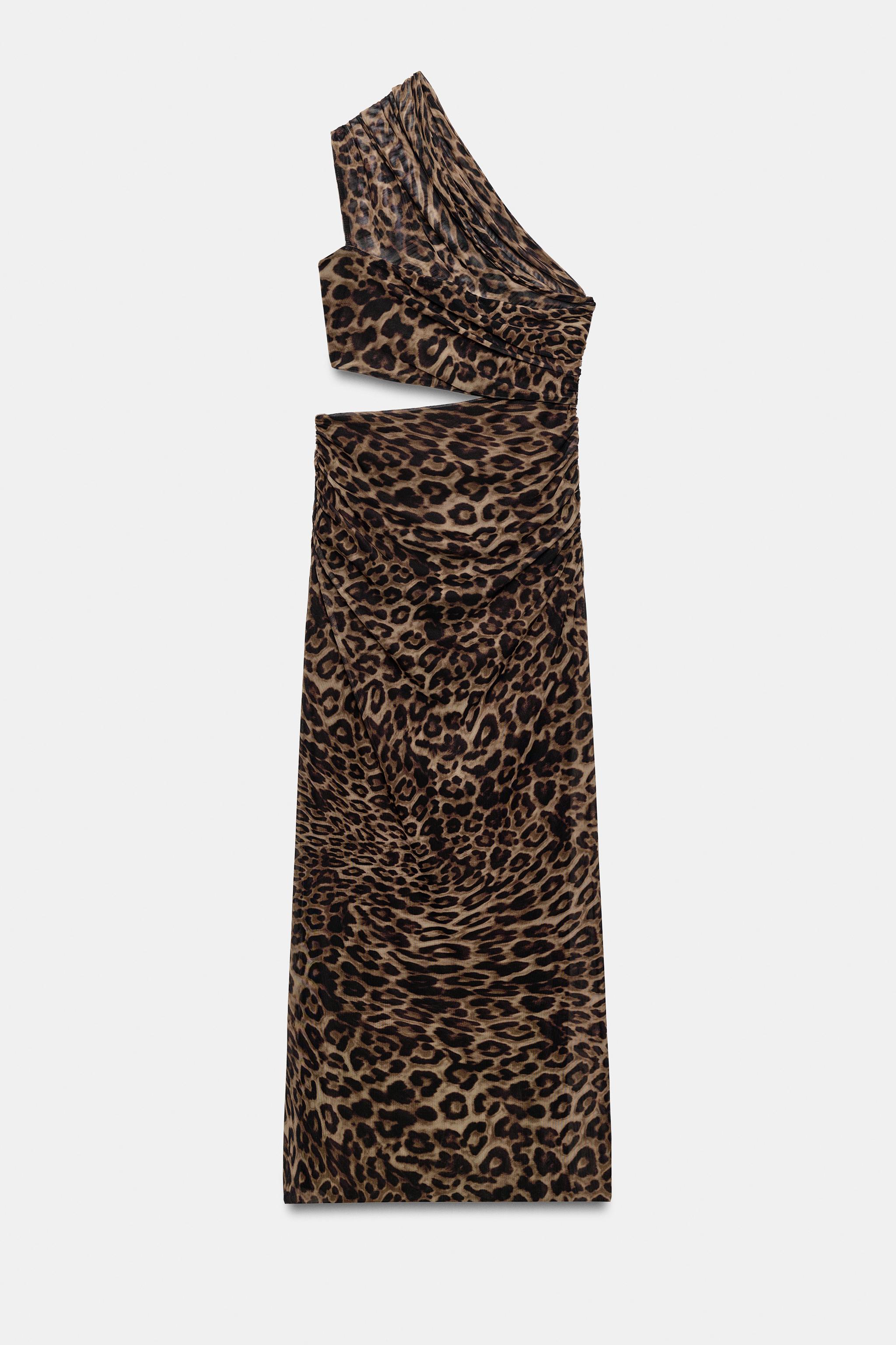 ANIMAL PRINT SLIT MAXI DRESS