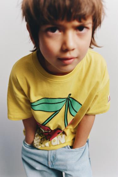 CHERRY PRINT T-SHIRT - Yellow by Zara