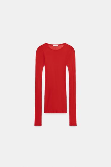 T-SHIRT EN COTON SUPIMA® - Rouge de Zara