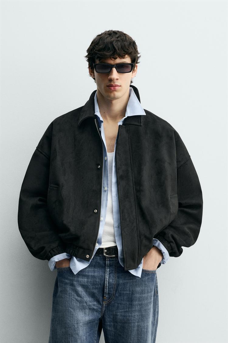 ZARA RELAXED FIT FAUX SUEDE JACKET