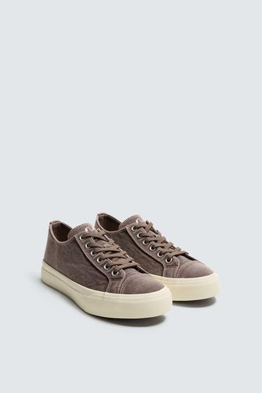 ZAPATILLA TECIDO - Vermello bordeos de Zara